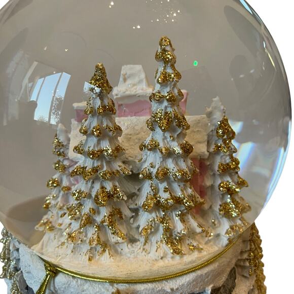 34TH & PINE Christmas Musical Waterglobe Pink & Gold Glam Holiday Decor NEW - Picture 6 of 15